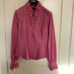 Mauve ruffle collar dress shirt